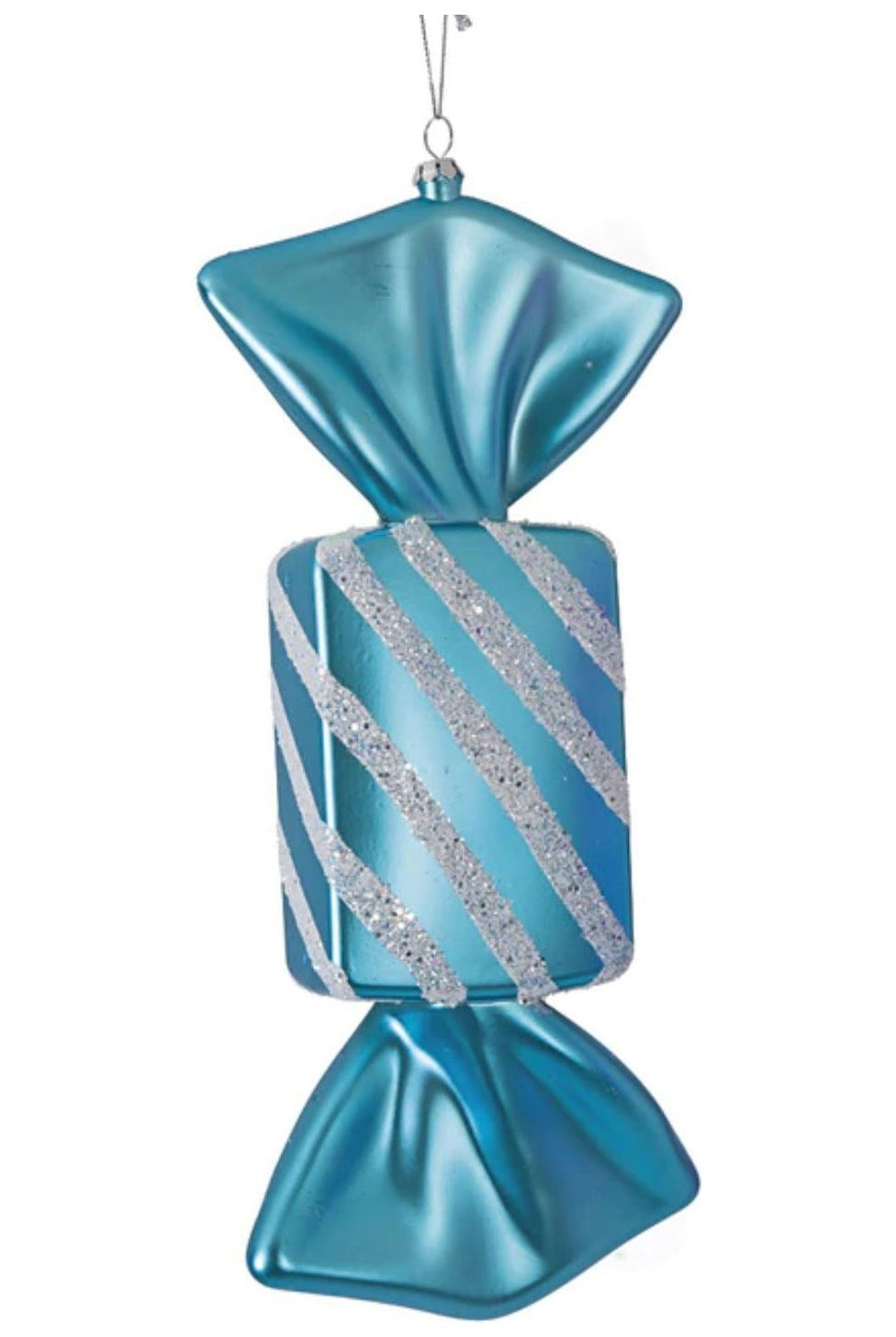 12" Striped Candy Ornament (Teal) - Michelle's aDOORable Creations - Holiday Ornaments