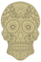 12" Sugar Skull (Floral Eyes) Wood Cutout - Unfinished Wood - Michelle's aDOORable Creations - Unfinished Wood Cutouts