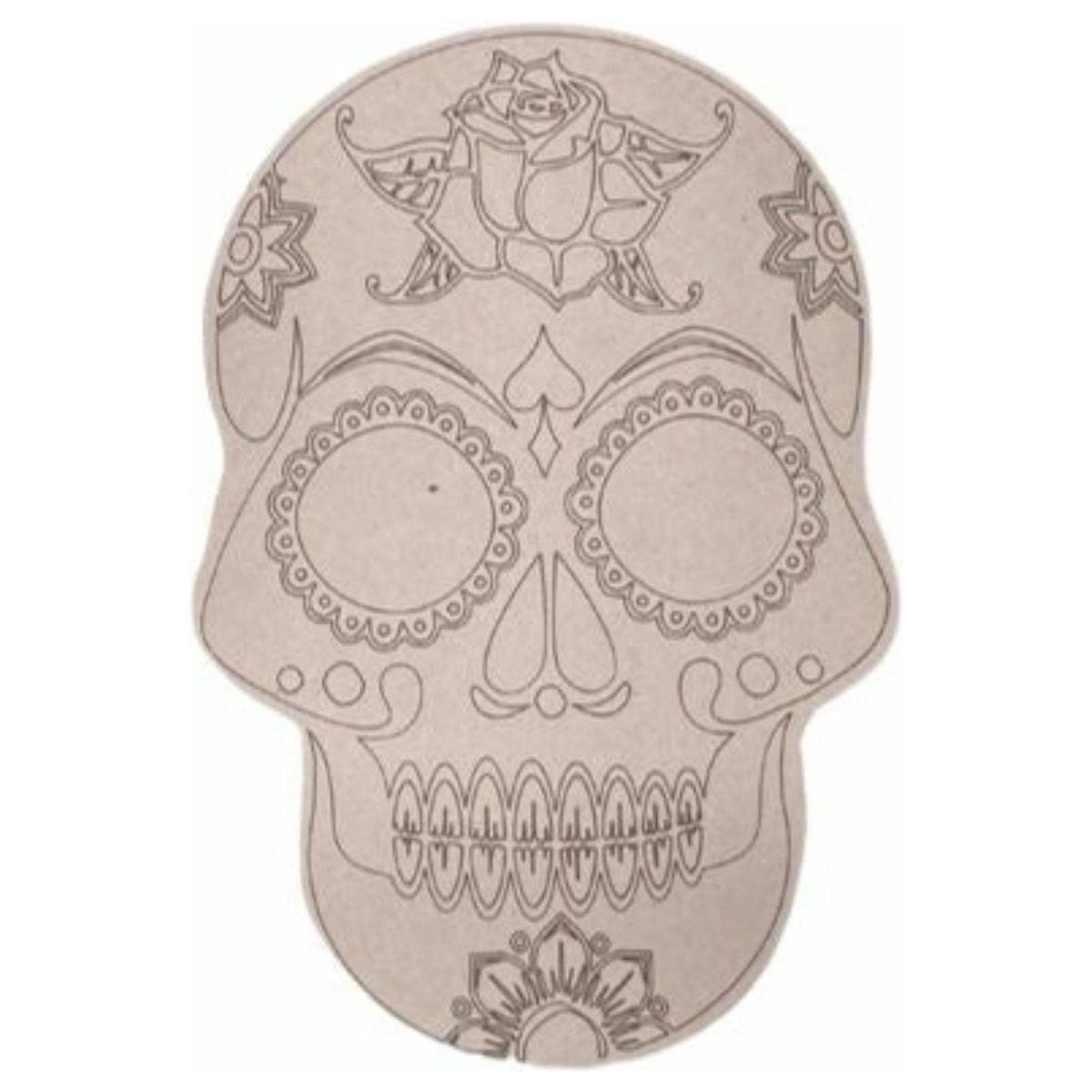 Shop For 12" Sugar Skull (Rose Head) Wood Cutout - Unfinished Wood at Michelle's aDOORable Creations