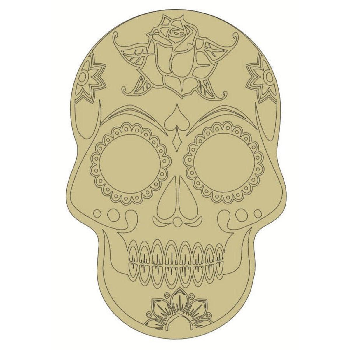 Shop For 12" Sugar Skull (Rose Head) Wood Cutout - Unfinished Wood at Michelle's aDOORable Creations