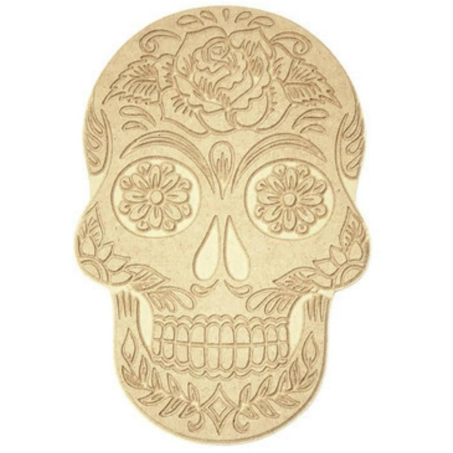 12" Sugar Skull Wood Cutout - Unfinished Wood