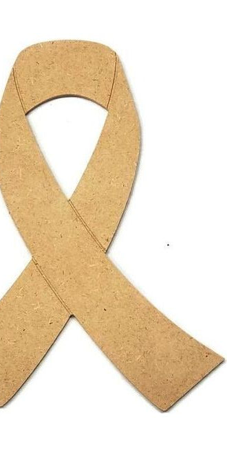 12" Unpainted MDF Awareness Ribbon Cutout - Michelle's aDOORable Creations - Unfinished Wood Cutouts
