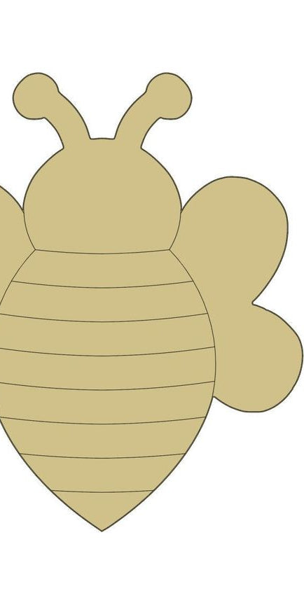 12" Unpainted MDF Bumble Bee Wooden Cut Out - Michelle's aDOORable Creations - Unfinished Wood Cutouts