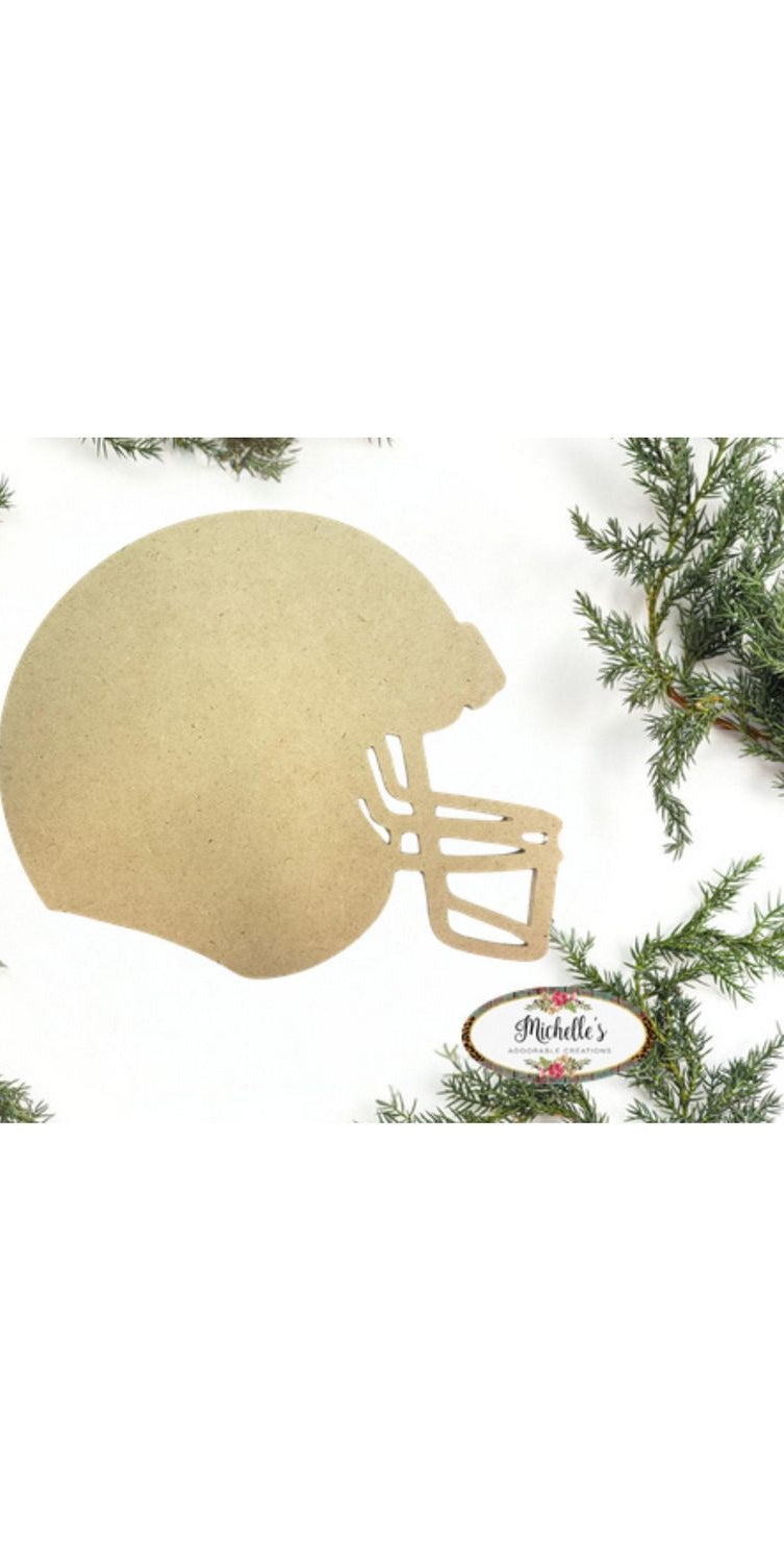 12" Unpainted MDF Football Helmet Cutout - Michelle's aDOORable Creations - Unfinished Wood Cutouts