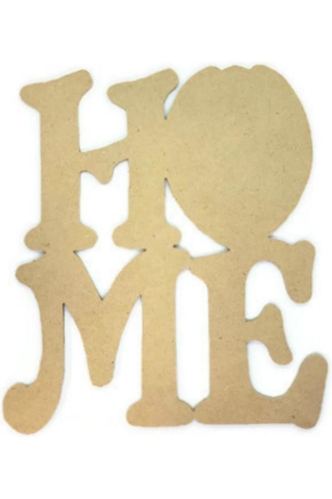 12" Unpainted MDF Home Badge Wood Cutout - Michelle's aDOORable Creations - Unfinished Wood Cutouts