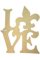 12" Unpainted MDF Love Fleur De Lis Wood Cutout - Michelle's aDOORable Creations - Unfinished Wood Cutouts