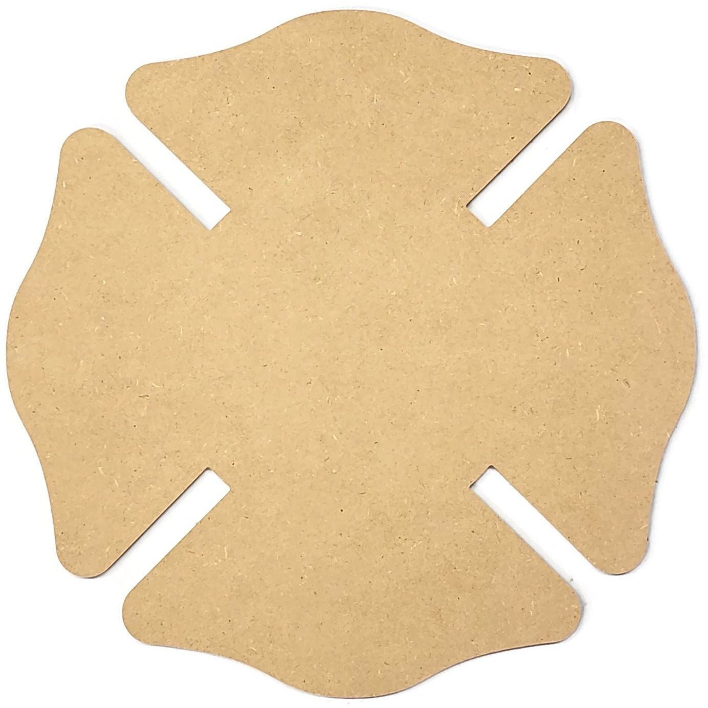 Shop For 12" Unpainted MDF Wood Fireman Maltese Cross Cutout at Michelle's aDOORable Creations