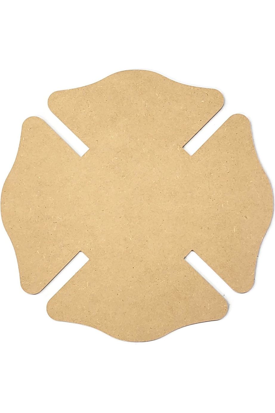 12" Unpainted MDF Wood Fireman Maltese Cross Cutout - Michelle's aDOORable Creations - Unfinished Wood Cutouts