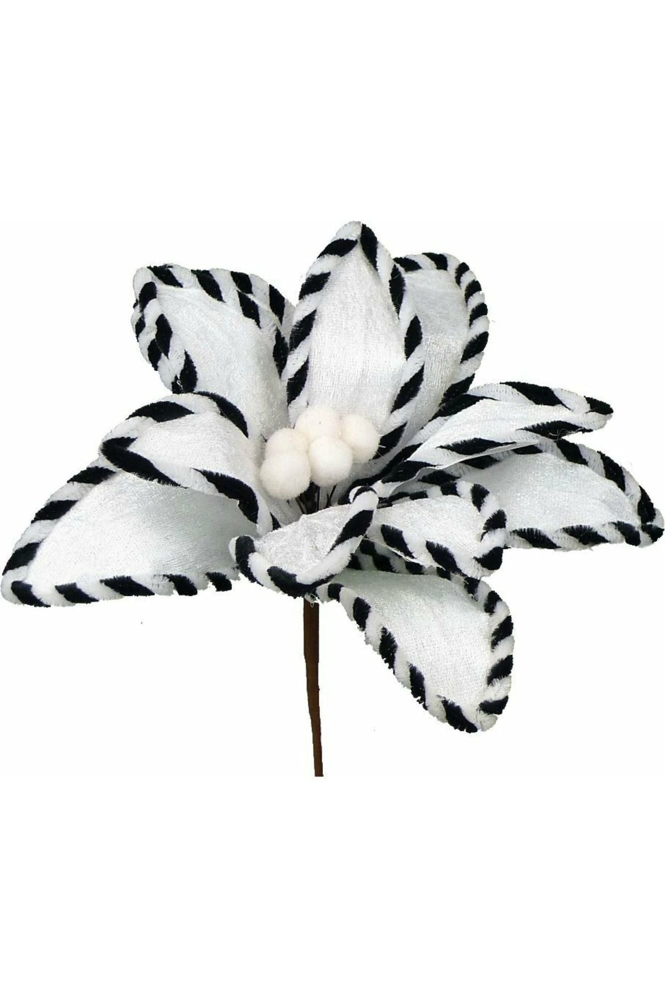 Shop For 12" White Velvet Poinsettia Pick at Michelle's aDOORable Creations