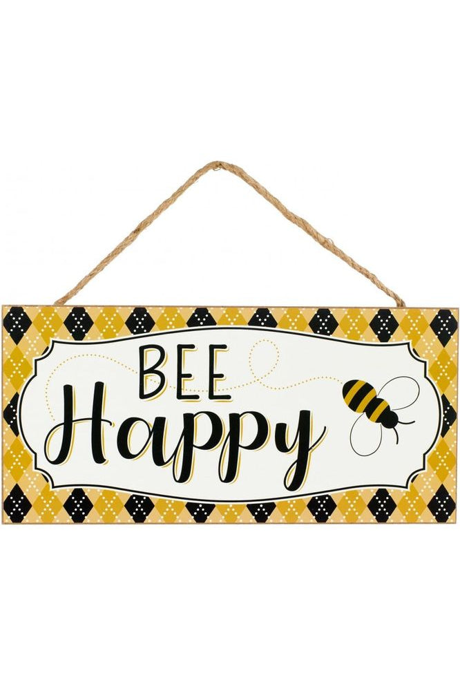 Shop For 12" Wood Sign: Bee Happy AP8492