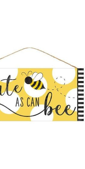 12" Wood Sign: Cute as Can Bee - Michelle's aDOORable Creations - Wooden/Metal Signs