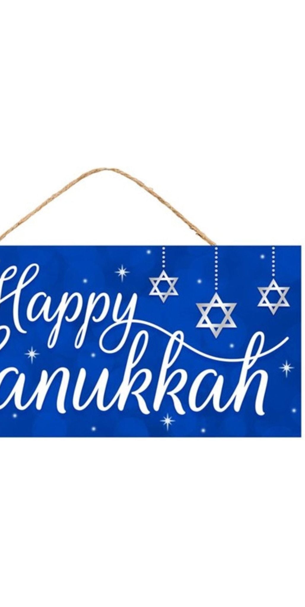 12" Wood Sign: Happy Hanukkah Blue - Michelle's aDOORable Creations - Wooden/Metal Signs