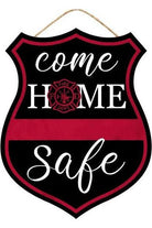 12" Wooden Badge Sign: Firefighter Home Safe - Michelle's aDOORable Creations - Wooden/Metal Signs