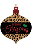 12" Wooden Ornament Sign: Leopard Merry Christmas - Michelle's aDOORable Creations - Wooden/Metal Signs