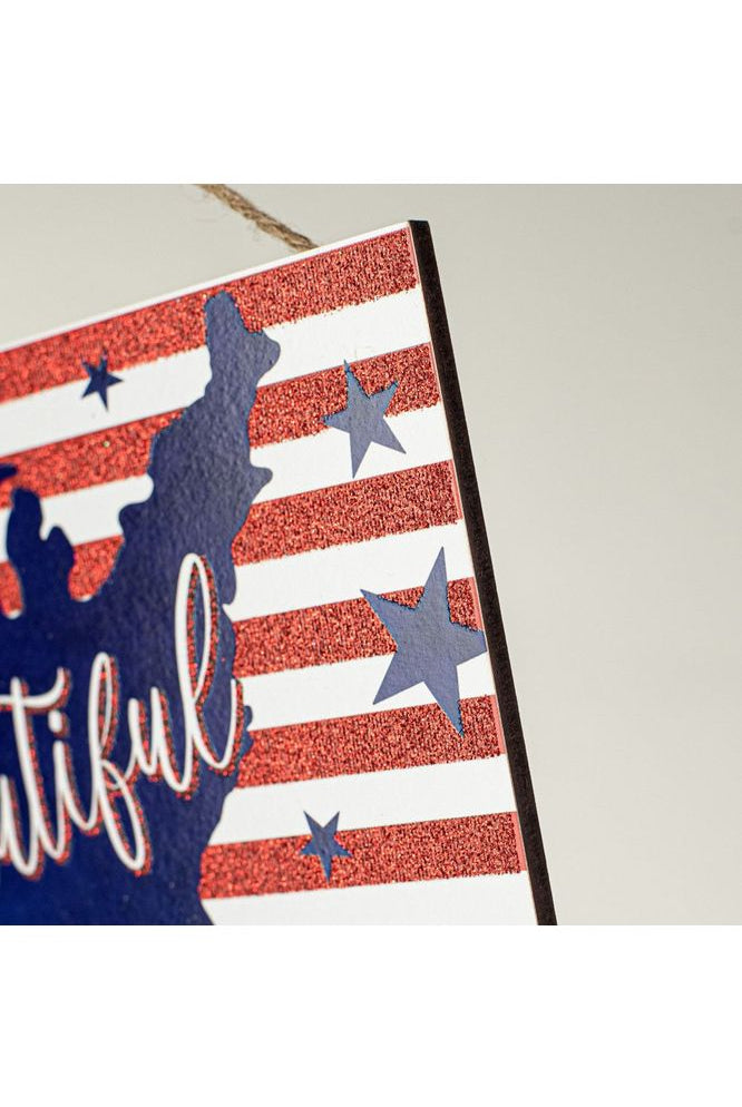 Shop For 12" Wooden Sign: America The Beautiful AP8880