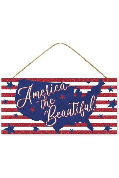 Shop For 12" Wooden Sign: America The Beautiful AP8880