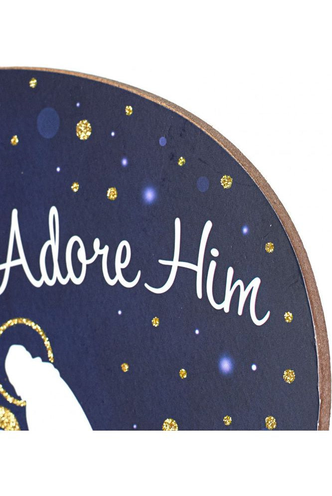 12" Wooden Sign: Come Let Us Adore Him - Michelle's aDOORable Creations - Wooden/Metal Signs