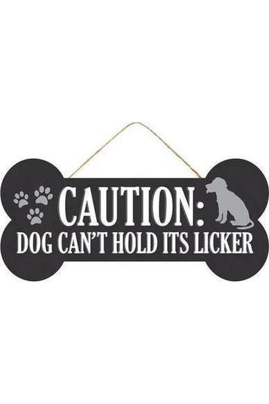 Shop For 12" Wooden Sign: Dog Bone Caution at Michelle's aDOORable Creations