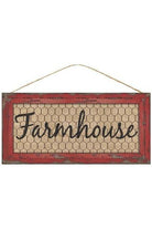 12" Wooden Sign: Farmhouse (Red) - Michelle's aDOORable Creations - Wooden/Metal Signs