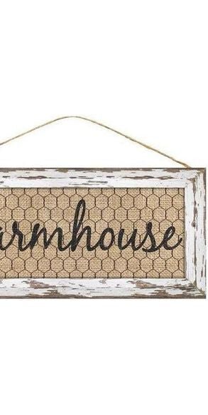 12" Wooden Sign: Farmhouse (White) - Michelle's aDOORable Creations - Wooden/Metal Signs