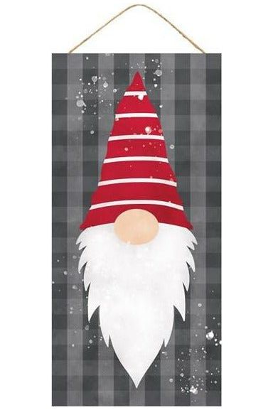 12" Wooden Sign: Gnome Stripes Hat - Michelle's aDOORable Creations - Wooden/Metal Signs