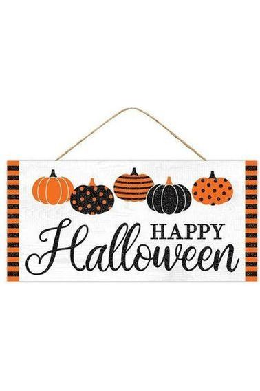 Shop For 12" Wooden Sign: Halloween Pattern Pumpkins at Michelle's aDOORable Creations