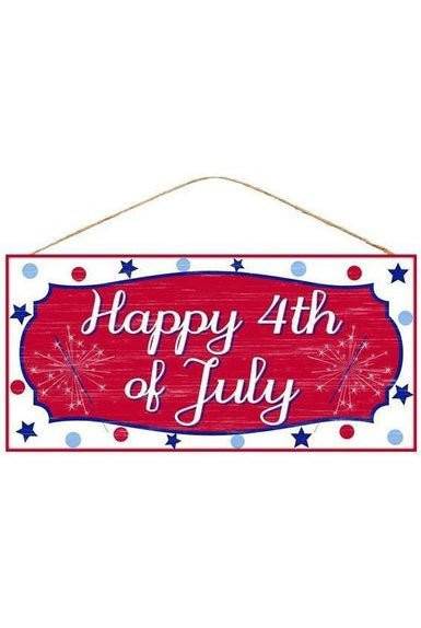 12" Wooden Sign: Happy 4th of July - Michelle's aDOORable Creations - Wooden/Metal Signs