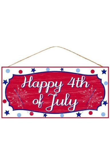 Shop For 12" Wooden Sign: Happy 4th of July AP8703