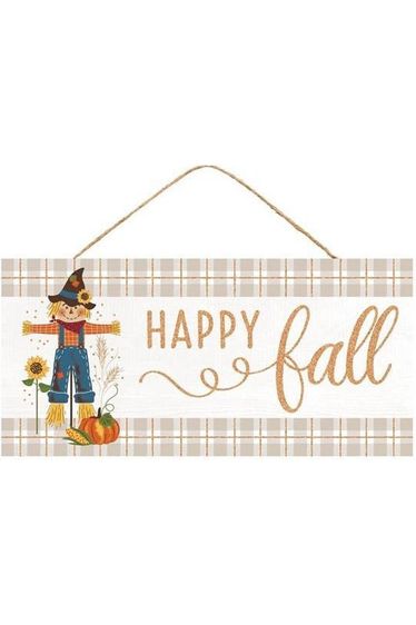 Shop For 12" Wooden Sign: Happy Fall Scarecrow at Michelle's aDOORable Creations