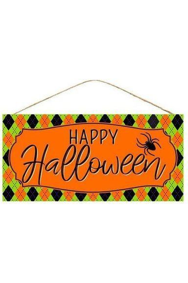 Shop For 12" Wooden Sign: Happy Halloween Spider at Michelle's aDOORable Creations