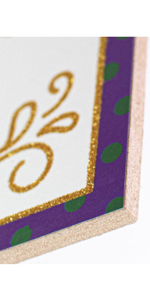 12" Wooden Sign: Happy Mardi Gras Glitter - Michelle's aDOORable Creations - Wooden/Metal Signs