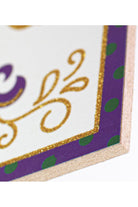12" Wooden Sign: Happy Mardi Gras Glitter - Michelle's aDOORable Creations - Wooden/Metal Signs