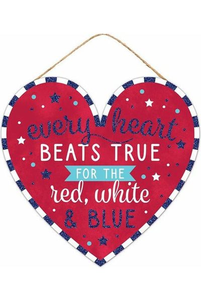 Shop For 12" Wooden Sign: Heart Beats True at Michelle's aDOORable Creations