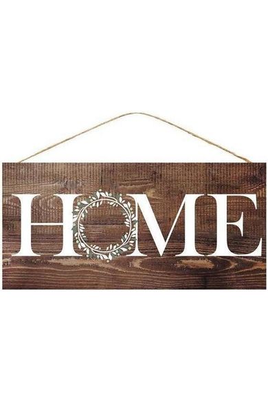 12" Wooden Sign: Home (Brown) - Michelle's aDOORable Creations - Wooden/Metal Signs