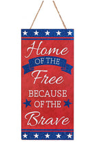 12" Wooden Sign: Home of The Free - Michelle's aDOORable Creations - Wooden/Metal Signs
