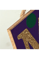 12" Wooden Sign: Mardi Gras Fleur - Michelle's aDOORable Creations - Wooden/Metal Signs