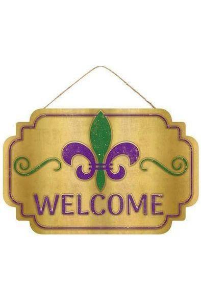 Shop For 12" Wooden Sign: Mardi Gras Welcome at Michelle's aDOORable Creations