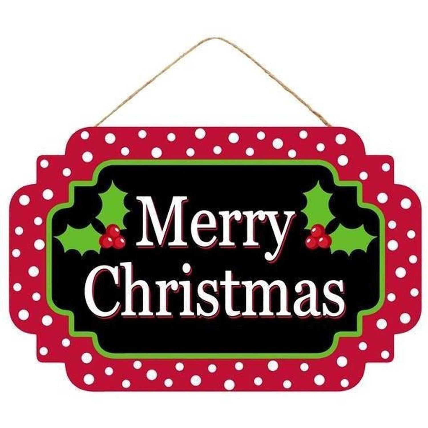 12" Wooden Sign: Merry Christmas