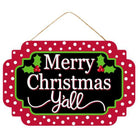 12" Wooden Sign: Merry Christmas Yall - Michelle's aDOORable Creations - Wooden/Metal Signs