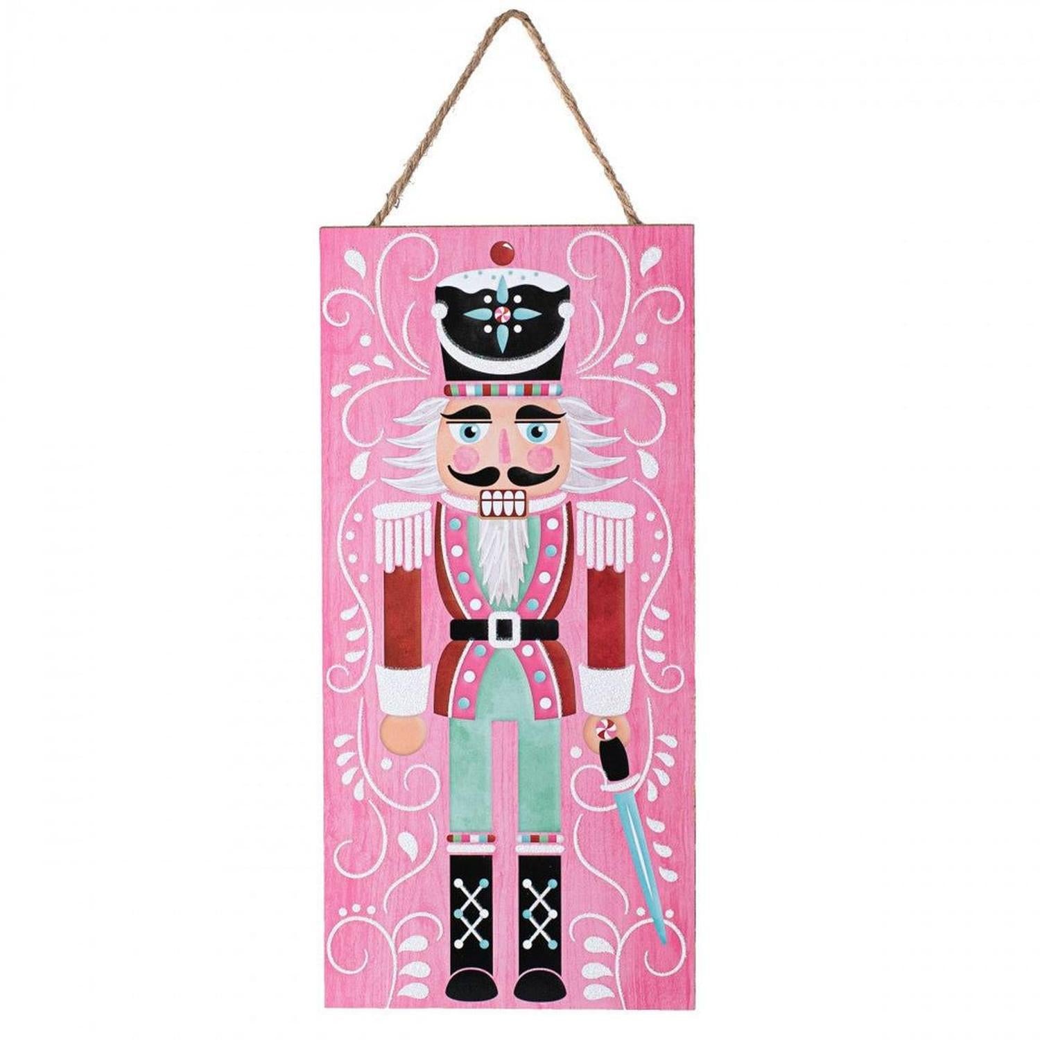 12" Wooden Sign: Nutcracker Pink