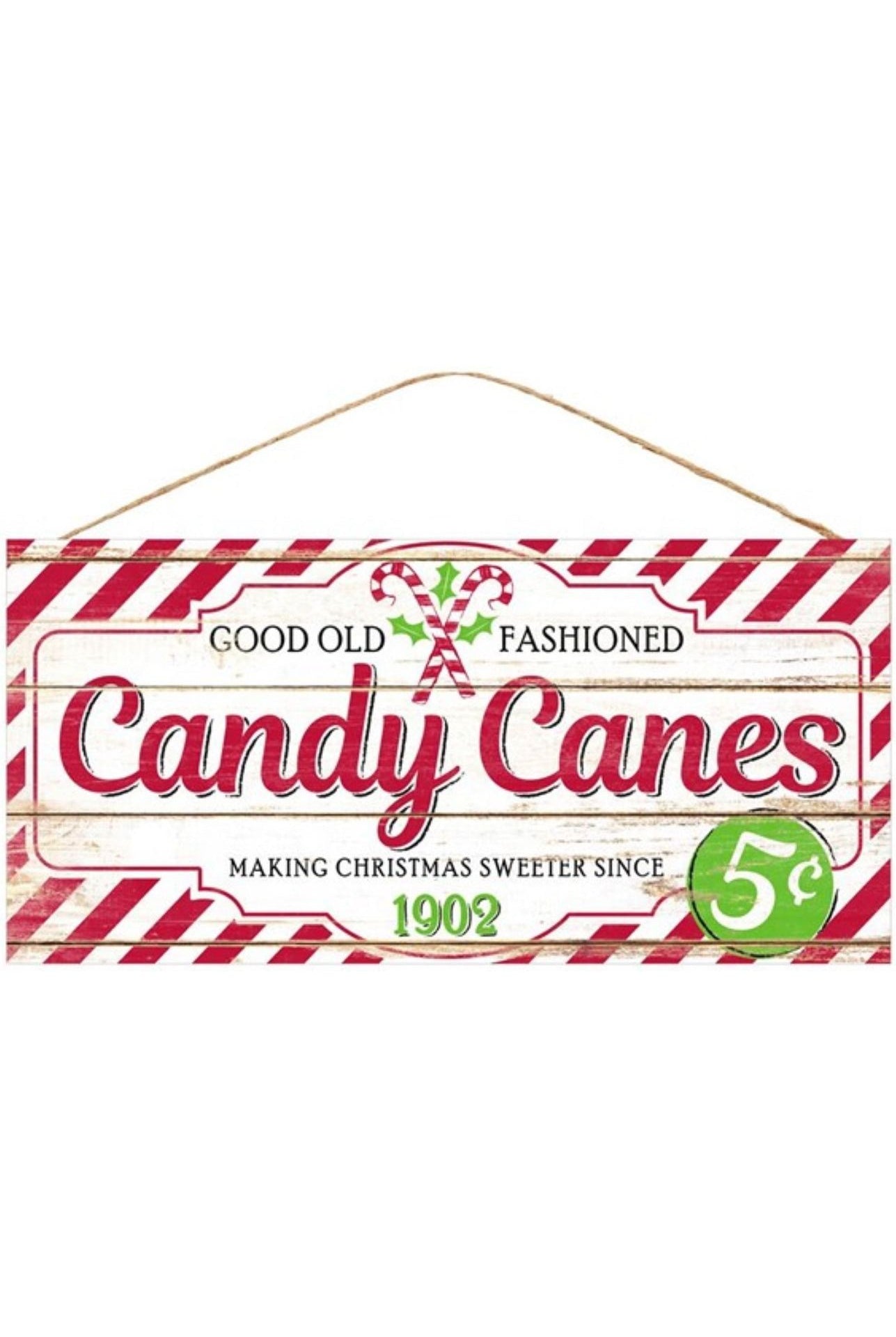 Shop For 12" Wooden Sign: Old Fashion Candy Canes AP8171