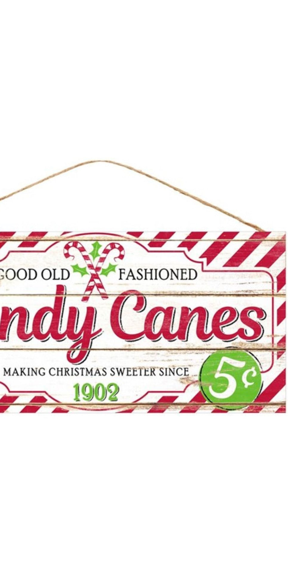 12" Wooden Sign: Old Fashion Candy Canes - Michelle's aDOORable Creations - Wooden/Metal Signs