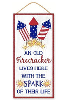 12" Wooden Sign: Old Firecracker Glitter - Michelle's aDOORable Creations - Wooden/Metal Signs