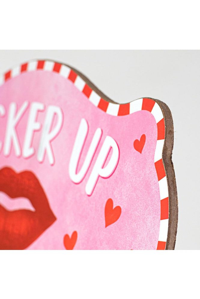 12" Wooden Sign: Pucker Up Buttercup - Michelle's aDOORable Creations - Wooden/Metal Signs