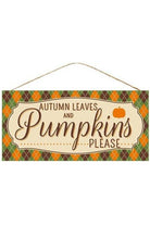 12" Wooden Sign: Pumpkins Please - Michelle's aDOORable Creations - Wooden/Metal Signs