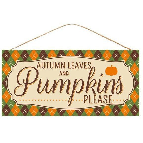 Shop For 12" Wooden Sign: Pumpkins Please at Michelle's aDOORable Creations