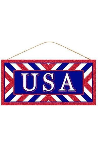 12" Wooden Sign: USA - Michelle's aDOORable Creations - Wooden/Metal Signs