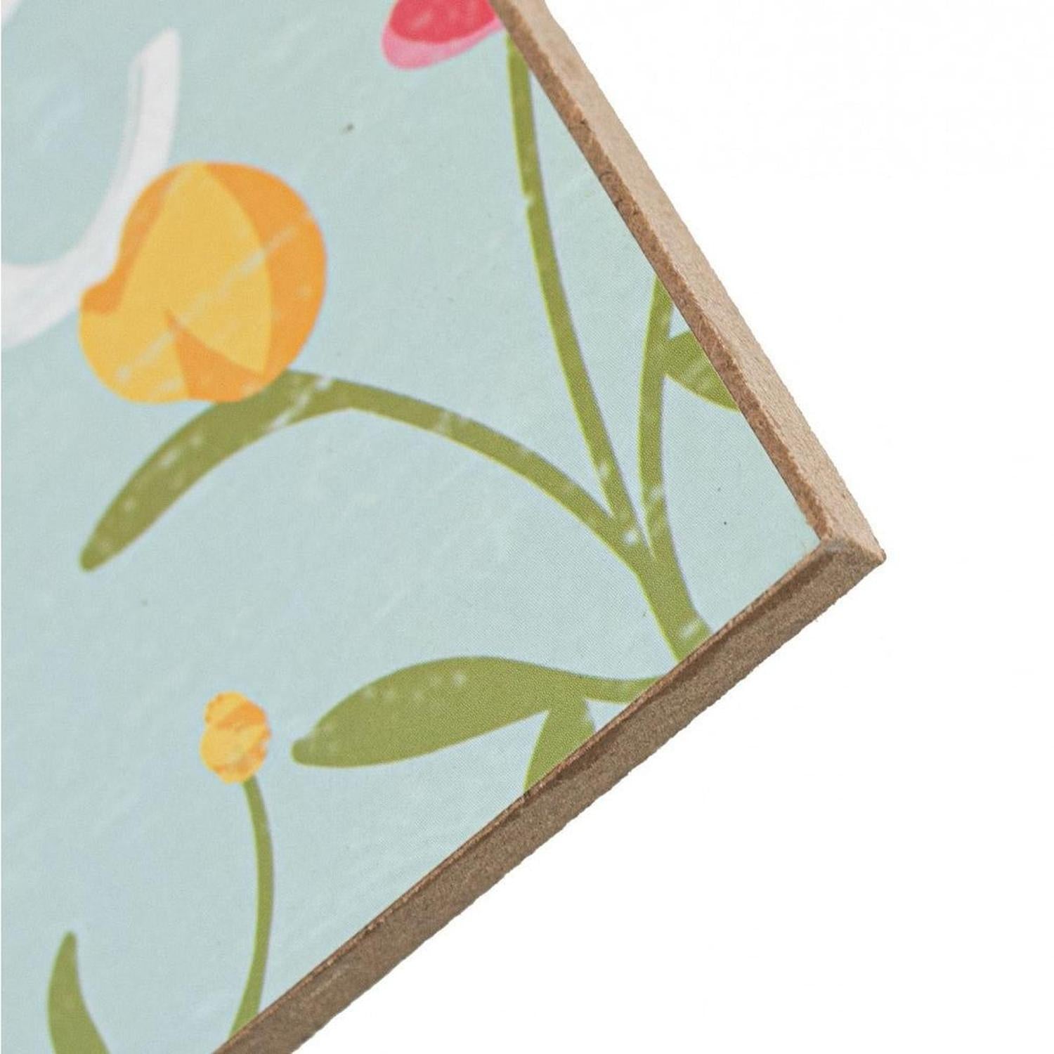 12" Wooden Sign: Welcome Floral Sign