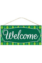 Shop For 12" Wooden Sign: Welcome (Green) at Michelle's aDOORable Creations