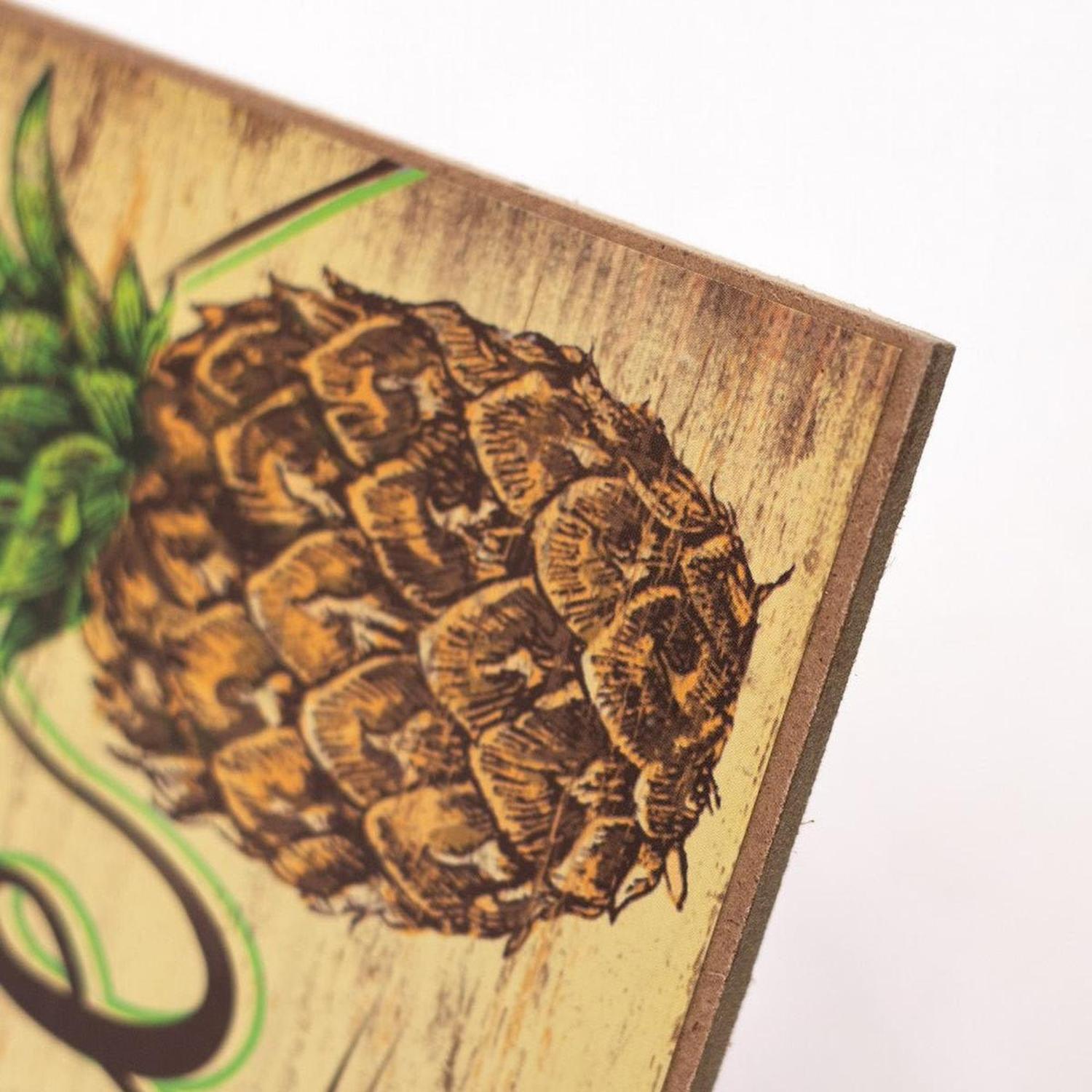 12" Wooden Sign: Welcome Pineapple